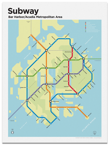 Bar Harbor/Acadia National Park Subway Map