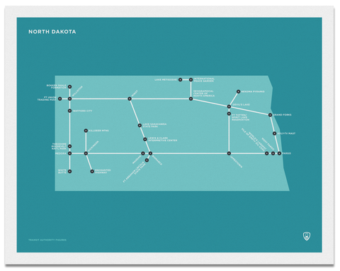 North Dakota Schematic Map