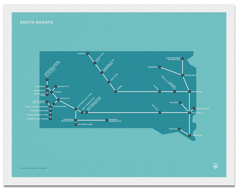 South Dakota Schematic Map