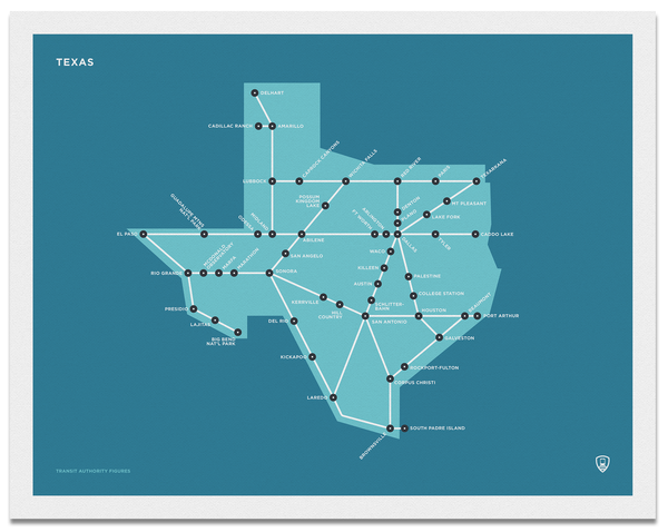 Texas Schematic Map