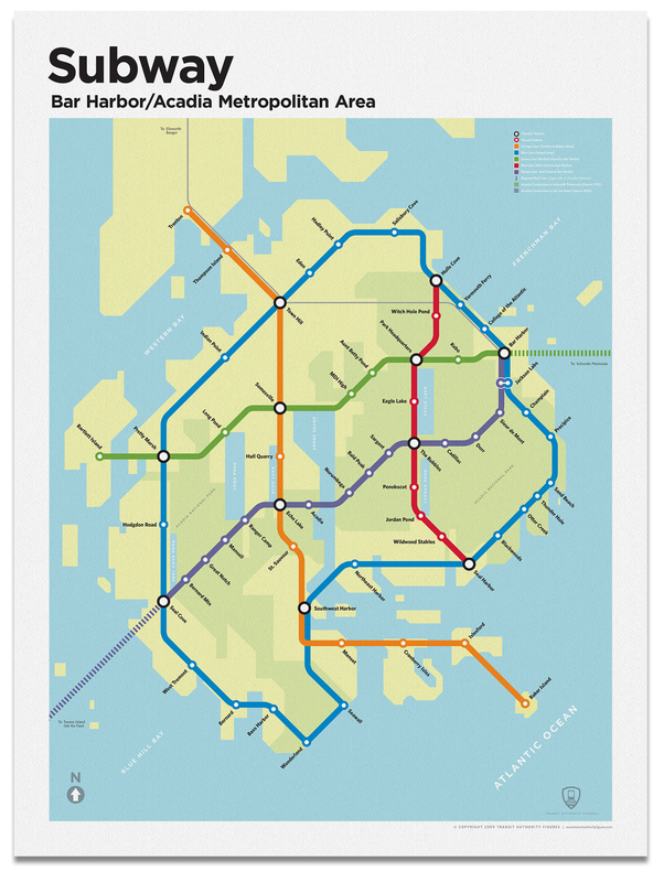 Bar Harbor/Acadia National Park Subway Map