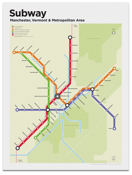 Manchester, Vermont Subway Map
