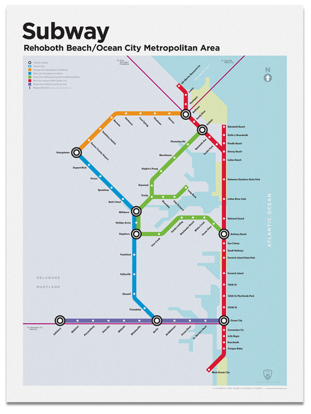Rehoboth/Ocean City Subway Map