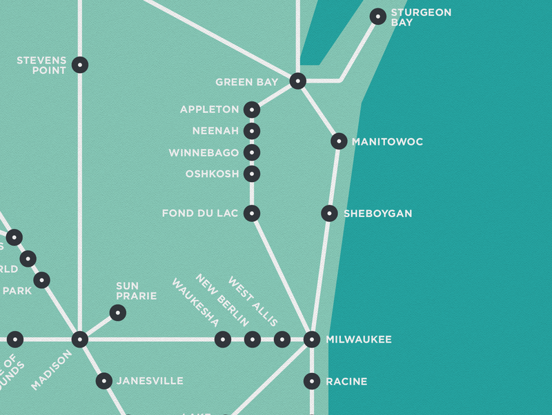 Wisconsin Schematic Map